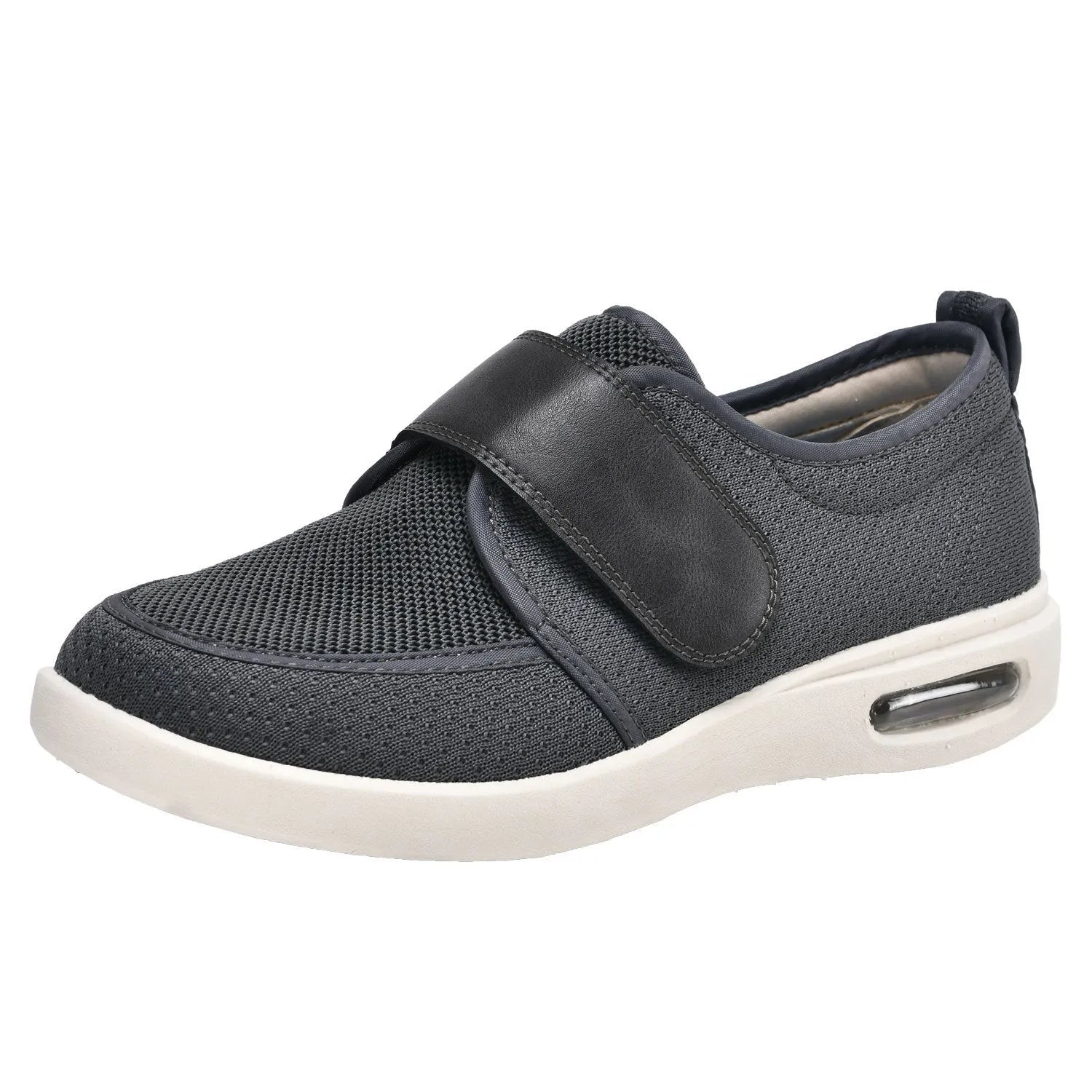 Men's Velcro casual shoes black mesh upper low heel round toe autumn winter footwear