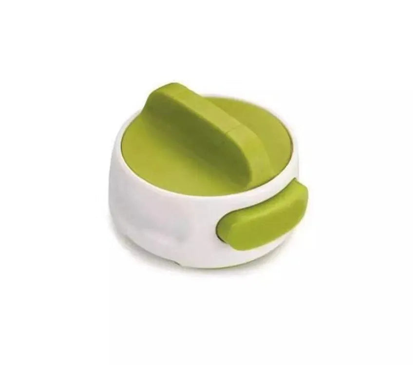 Green stainless steel bottle opener with screw mechanism for opening jars