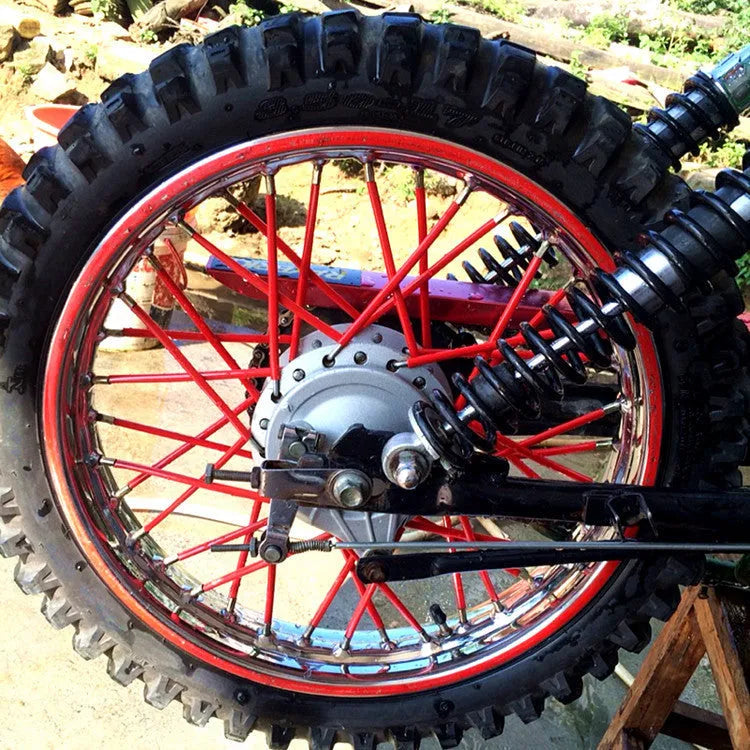 Set of 72 plastic motorcycle spoke wraps, 24cm length, in various colours for universal fit