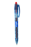 Press pen 0.5mm retractable gel pen with transparent blue barrel and black ink