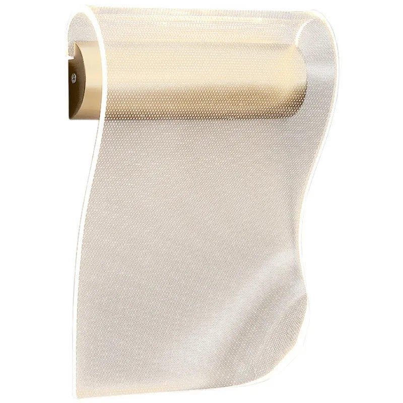 Simple wall lamp with acrylic shade and iron body, shown in left bend and right bend orientations.