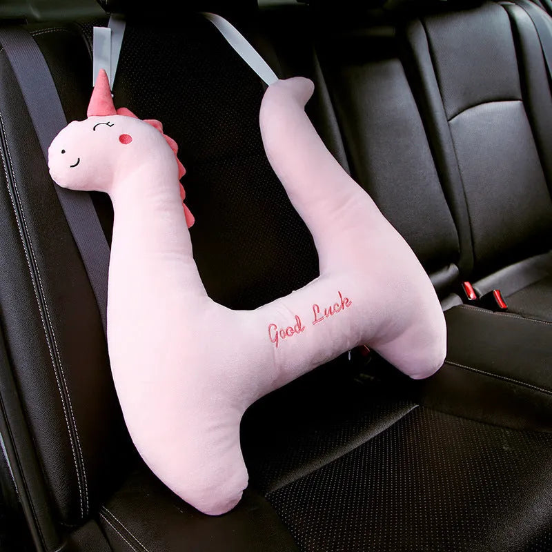 Dinosaur pattern car headrest pillow for children sleeping in rear passenger seats