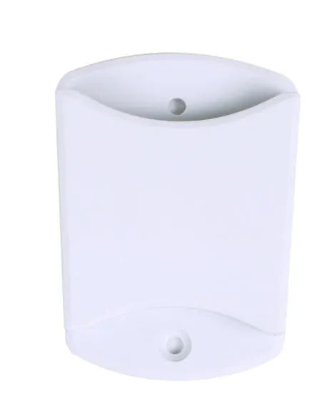 Silver aluminium alloy desktop tablet stand with adjustable clips and 360-degree rotation on a white mount.
