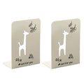 Set of 2 iron L-shaped bookends for desktop office and student bookshelf storage in Beige, Blue, Clock Blue, or Clock White.