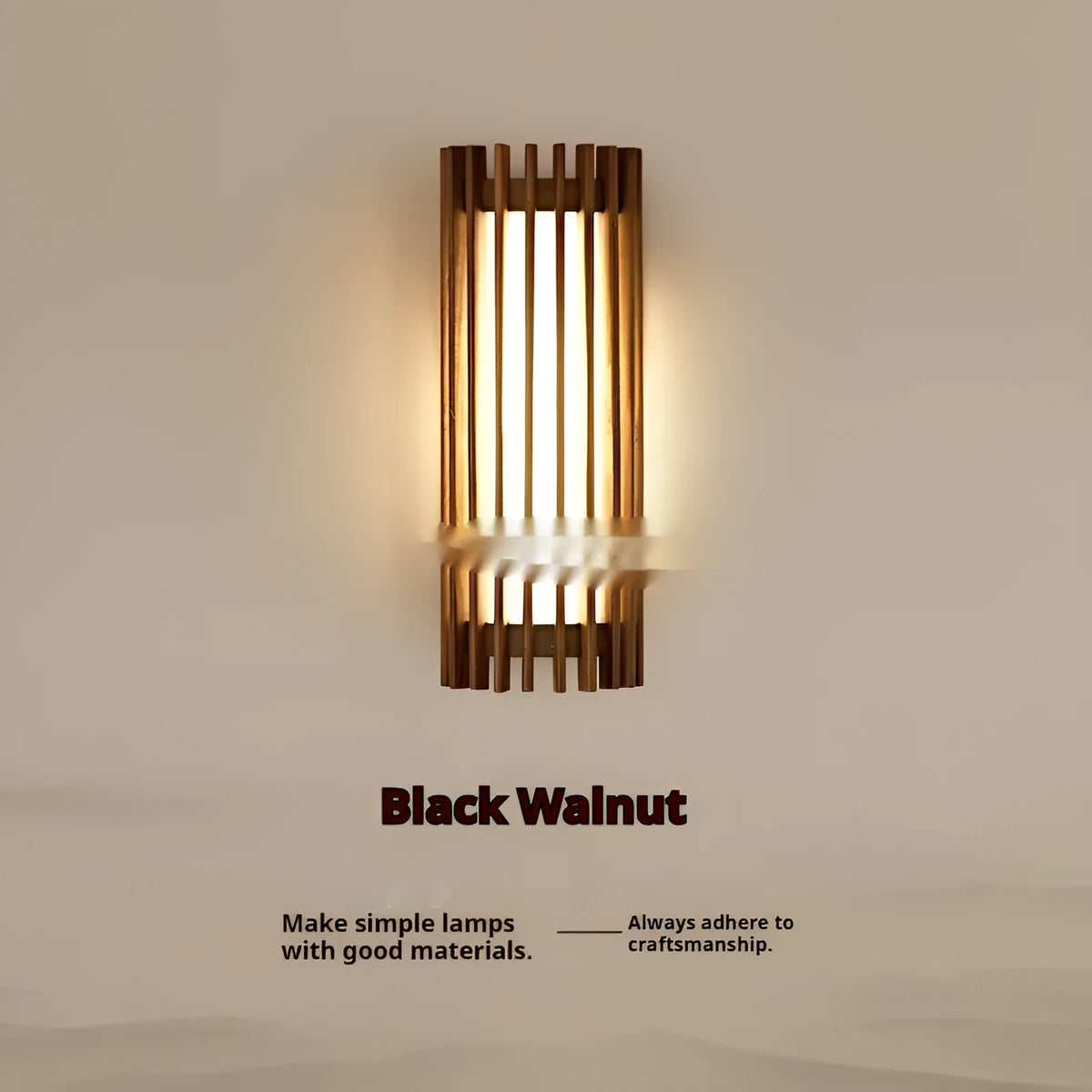 Walnut wood wall lamp with New Chinese style wooden art frame for living room or corridor