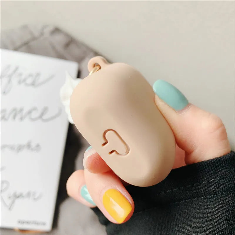 Silicone protector case for Apple AirPods 2 in a cylinder ice cream design.