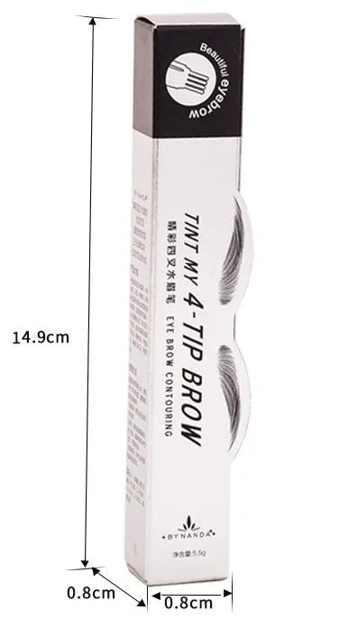 4-claw liquid eyebrow pencil in black and brown shades for waterproof long-lasting brow makeup