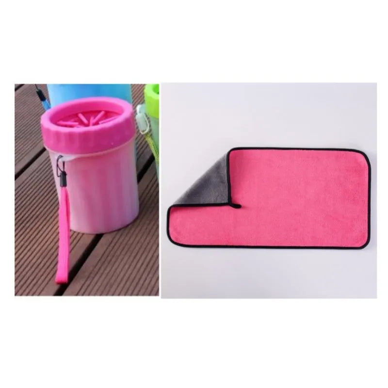 Silicone dog footwash bucket with PP base in blue, pink, or green colours for pet paw cleaning