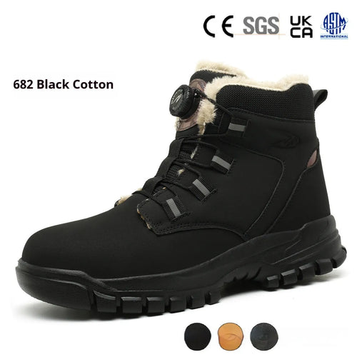 Lightweight labour protection safety shoes with leather upper and rubber sole in multiple colour options