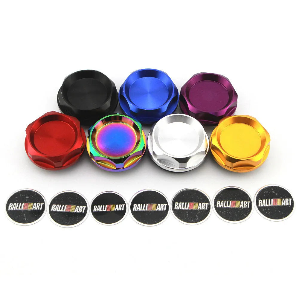 Aluminium alloy oil filter cap for Mitsubishi cars in six colour options.