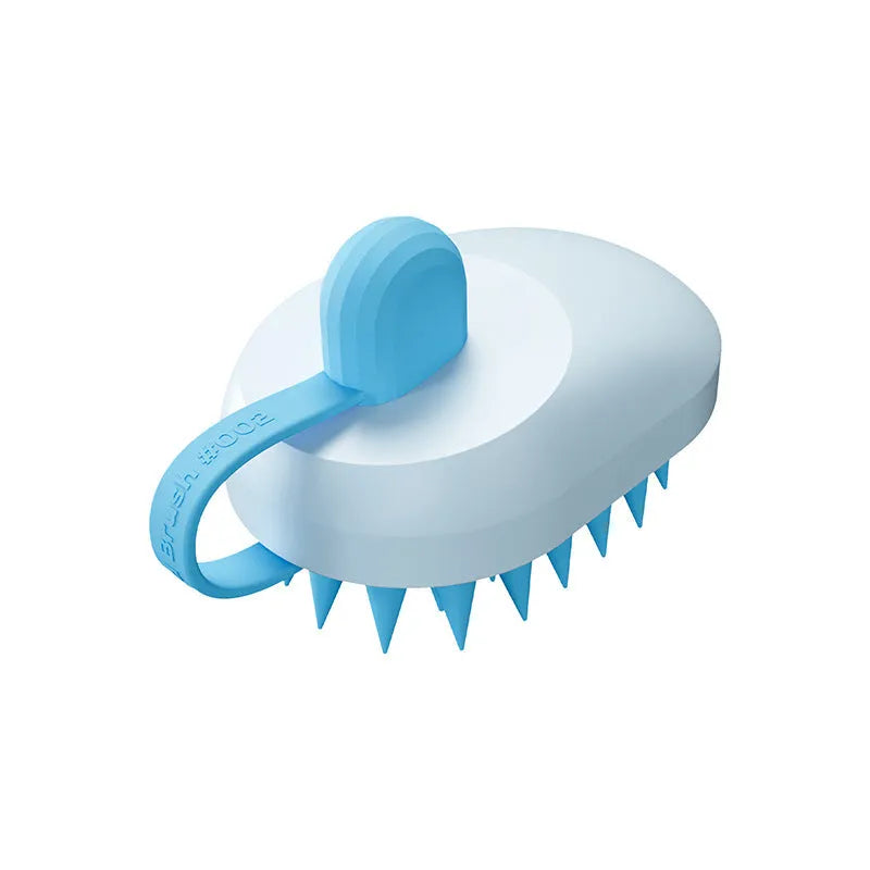 Soft silicone pet bath massage brush with hair removal function in four colour options