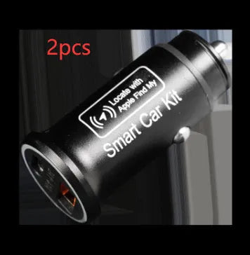 Black ABS plastic car charger GPS locator tracker unit for plugging into a vehicle's 12V socket.