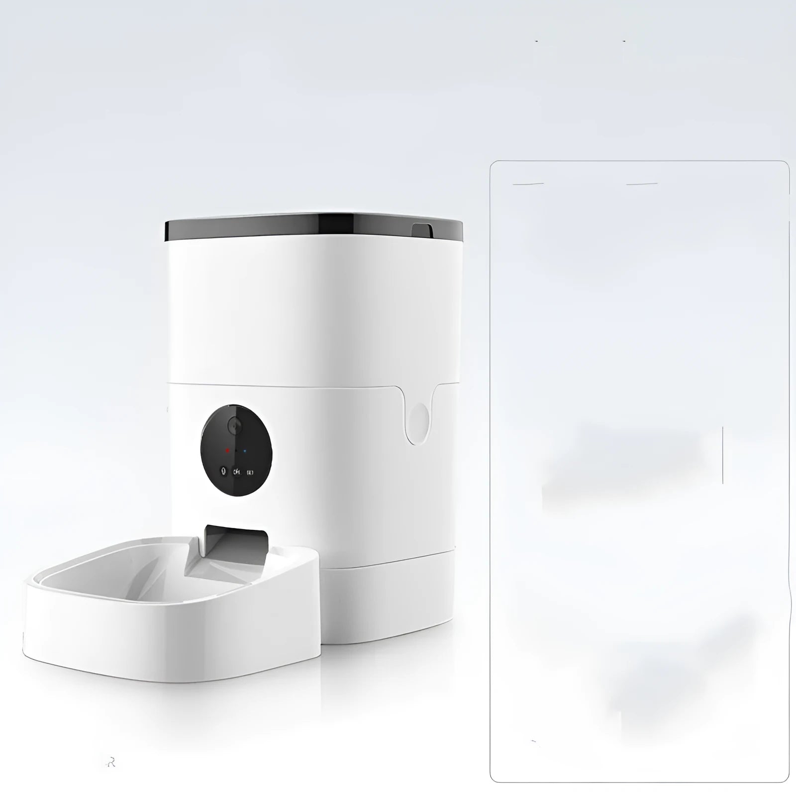White 6L pet automatic feeder for cats and dogs with food-grade ABS body