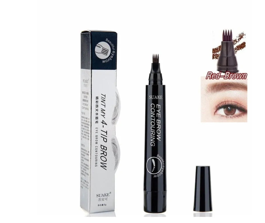 4-claw liquid eyebrow pencil in black and brown shades for waterproof long-lasting brow makeup