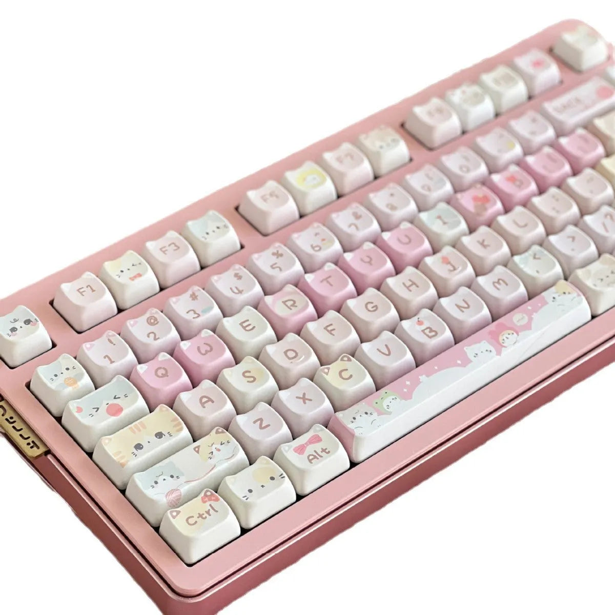 Meow Meow Team 141-piece keyboard keycap set with colourful cat design using five-sided sublimation printing