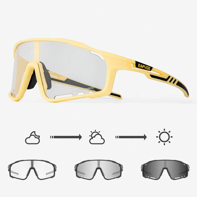 Photochromic cycling sports goggles with TR90 frame and semi-rimless design for outdoor sports