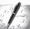 Black zinc alloy voice recording pen with 8GB memory and 96-hour recording capacity