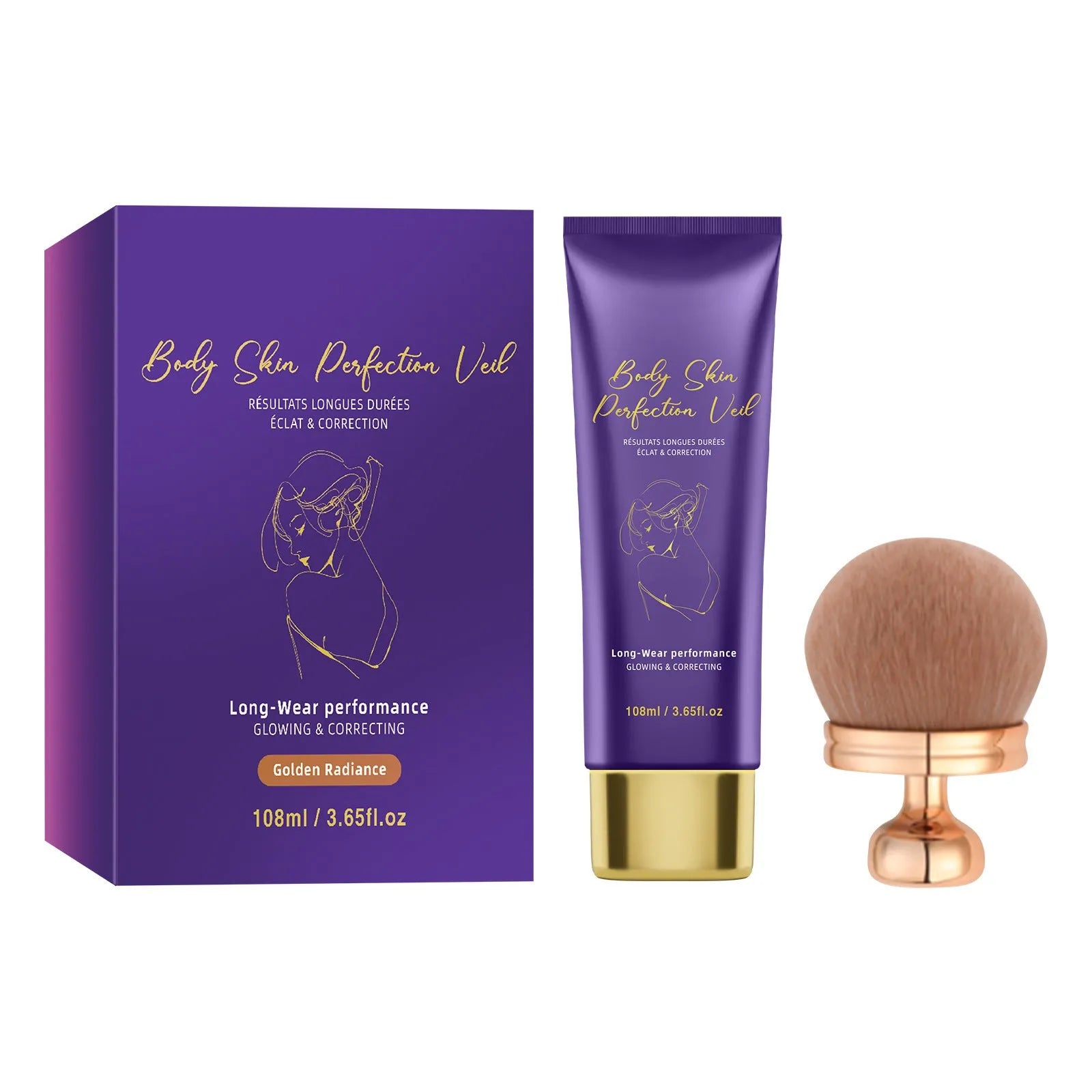 108ml daily uniform facial foundation cream in four shades with a brush for natural transparent makeup