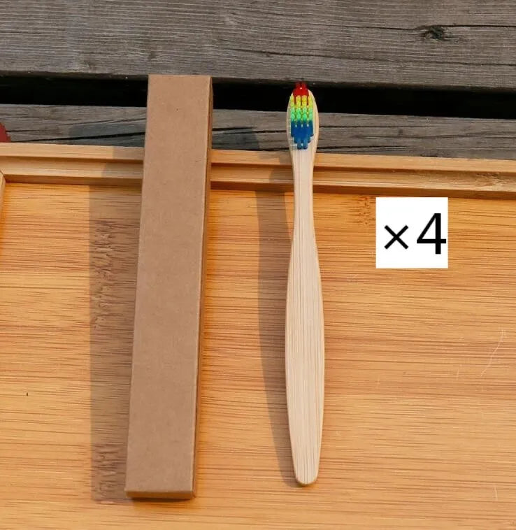 Eco friendly bamboo soft fibre toothbrush with biodegradable handle for adults