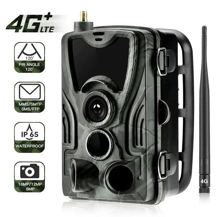 HC801A night-version hunting trail camera in Army Green with infrared sensor and waterproof housing