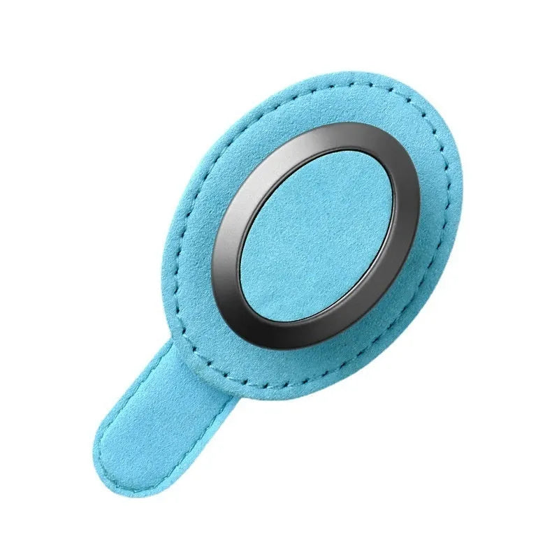 Suede car glasses clip, 11x5cm, attached to sun visor, available in six colours without logo