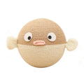 Puffer Leakage Food Feeder sisal cube puzzle toy for dogs and cats on a plain background