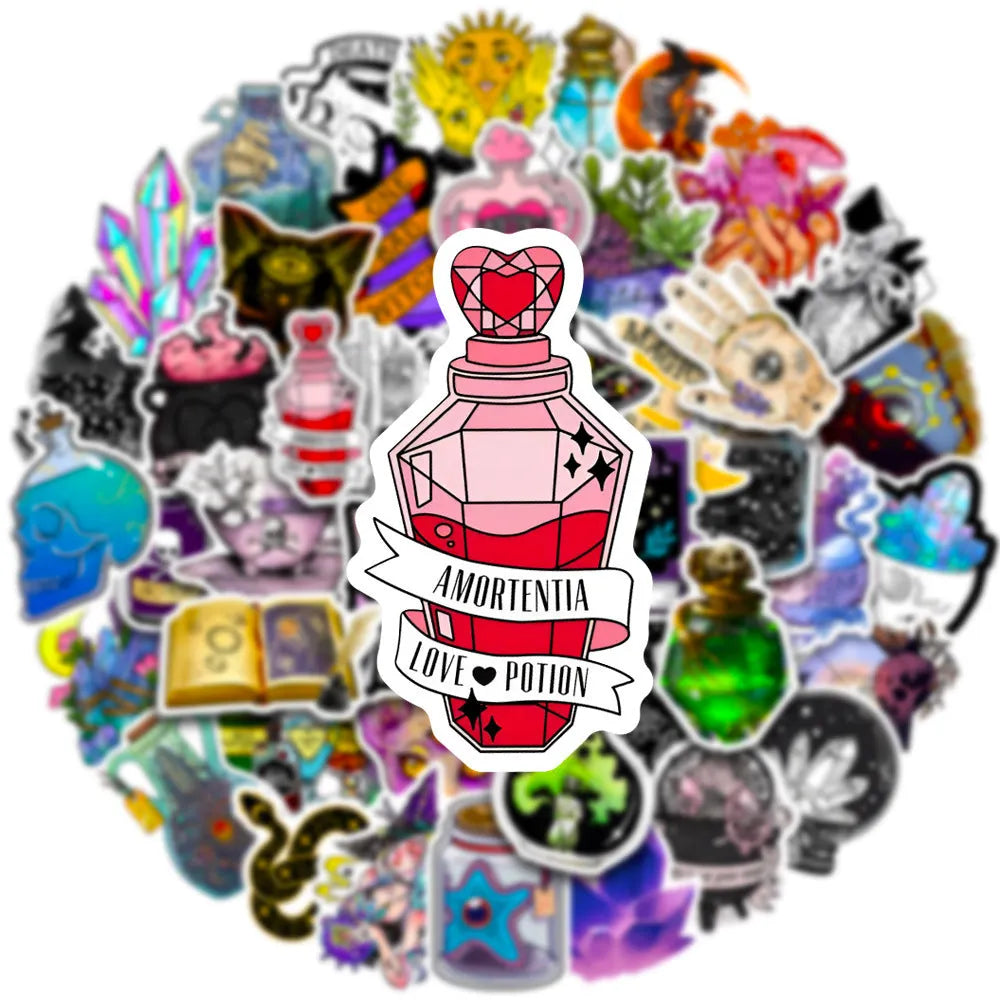 50 piece waterproof PVC luggage stickers with glossy finish for travel personalisation