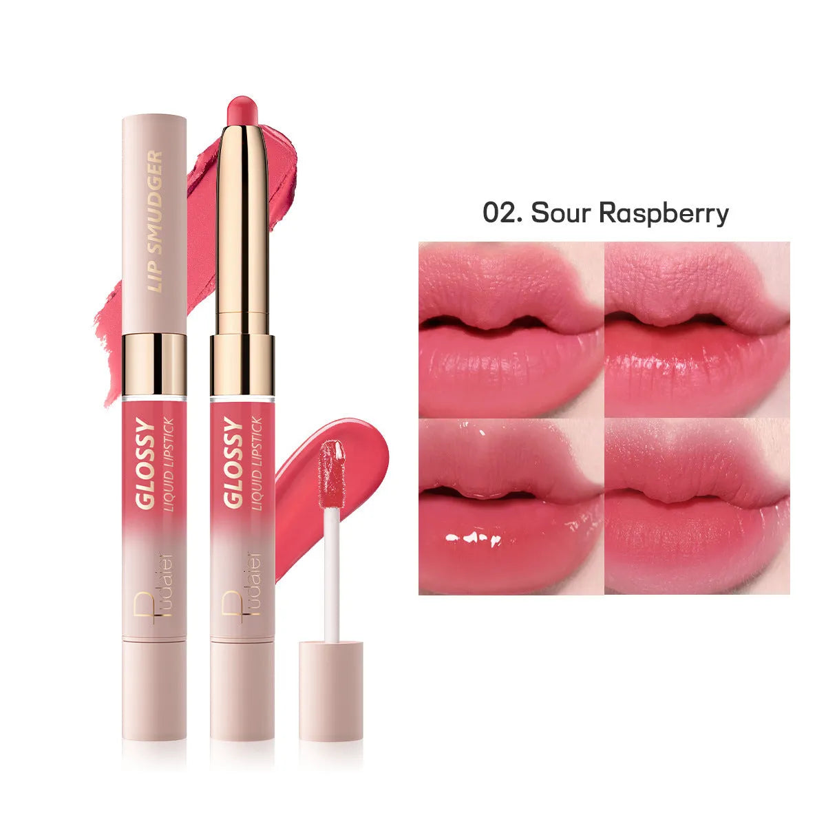 Double-headed matte lipstick with 10 colour options showing dual-ended design