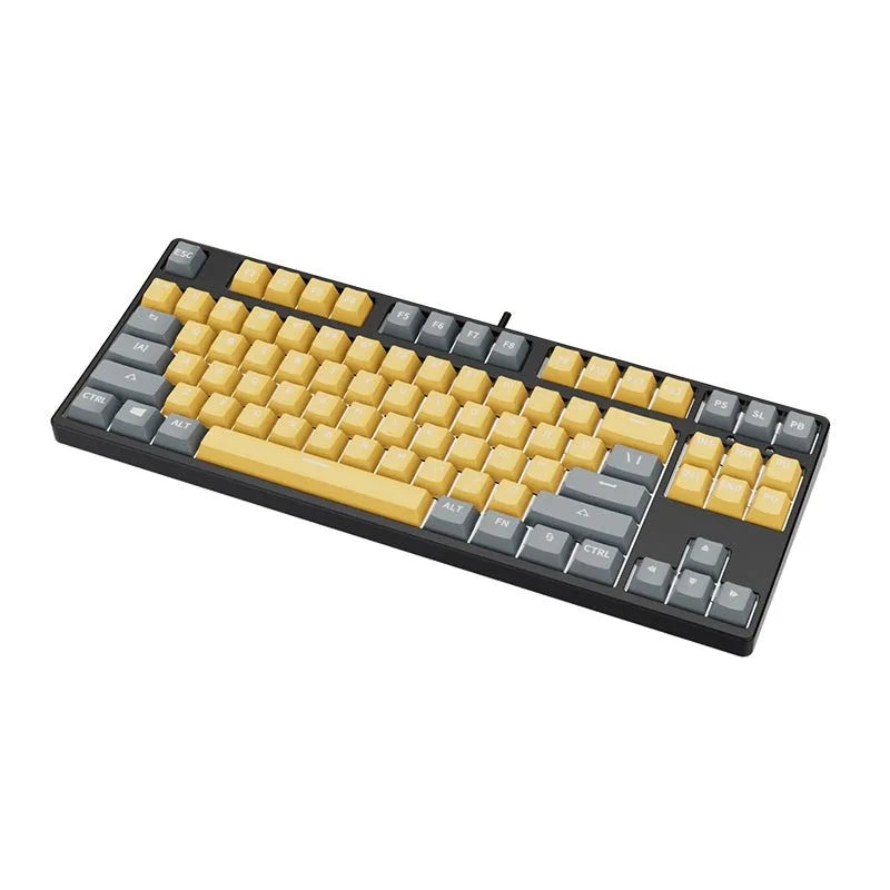 87-key mechanical keyboard with colourful keycaps and hot-swappable switches