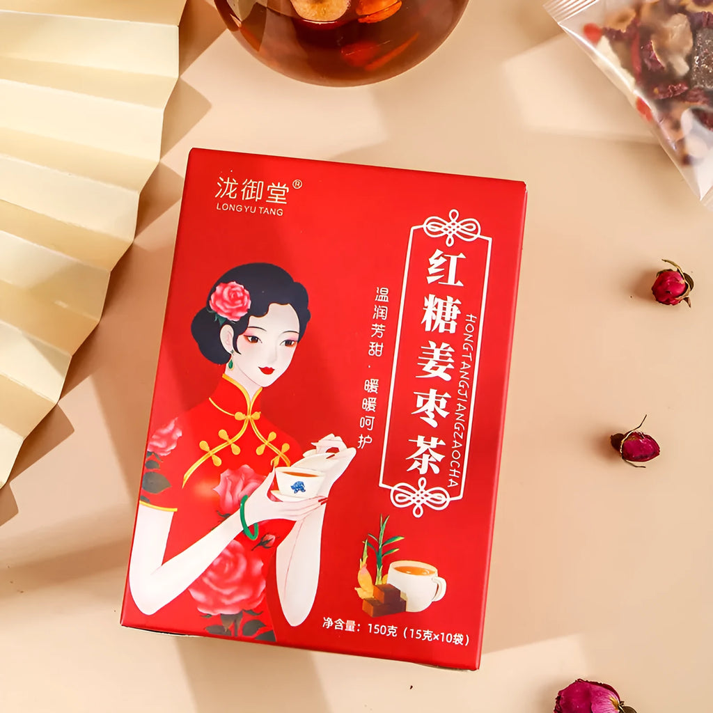 150g box of ginger and jujube tea bags with brown sugar, red dates, wolfberries, shredded ginger ingredients