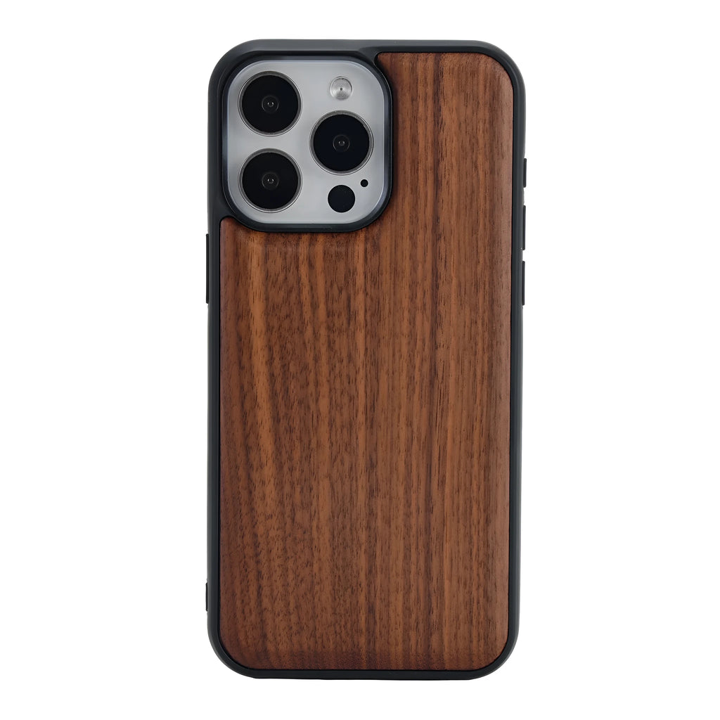 Walnut solid wood all-inclusive magnetic suction drop-resistant phone case for iPhone