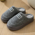 Men's warm thickened cotton slippers in grey and brown, suede upper, EVA sole, sizes 40-51