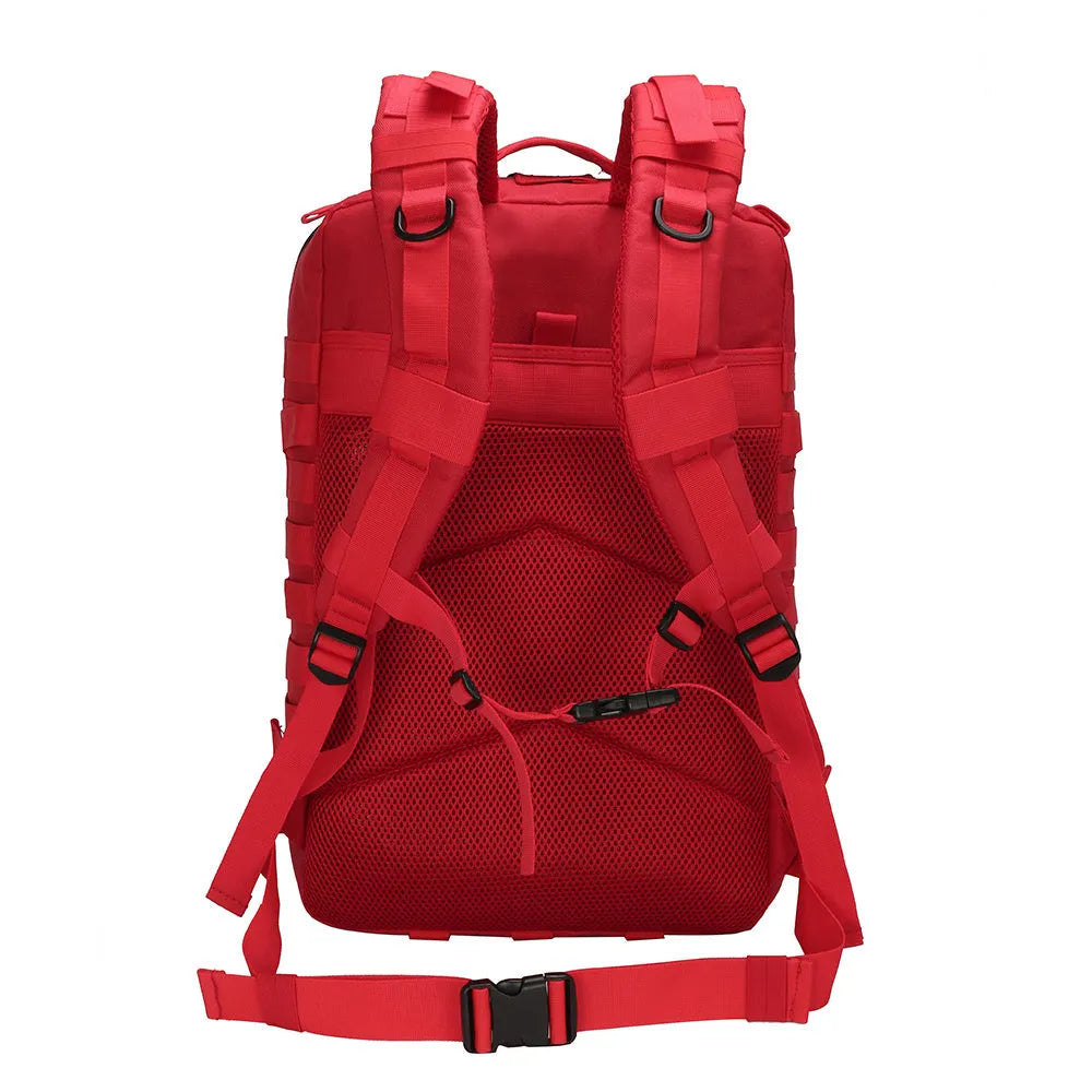 45L outdoor leisure backpack in 900D Oxford waterproof fabric, unisex, 50cm x 30cm x 30cm, black blue khaki red