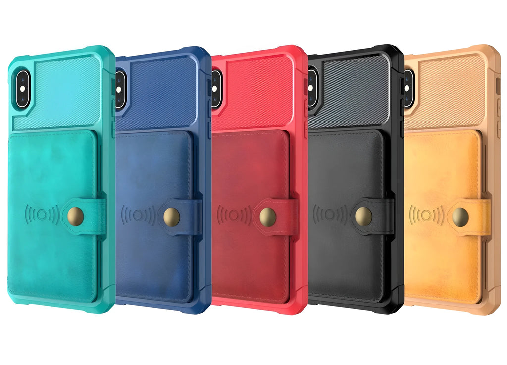 Slim black geometric pattern PU phone case showing raised edges protecting iPhone screen and camera