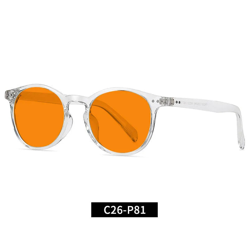 Orange yellow anti-blue light UV protection glasses with full rim frame