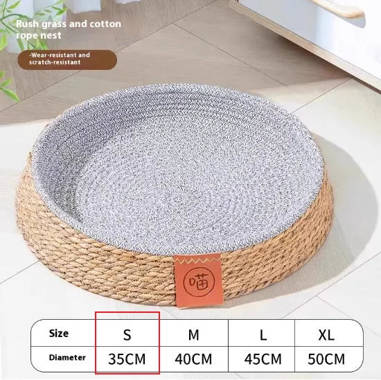 Rattan woven cat nest bed cage for indoor pets available in four sizes