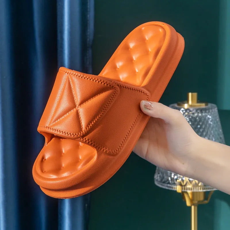 EVA bathroom slippers with thick sole in multiple colour options showing non-slip texture