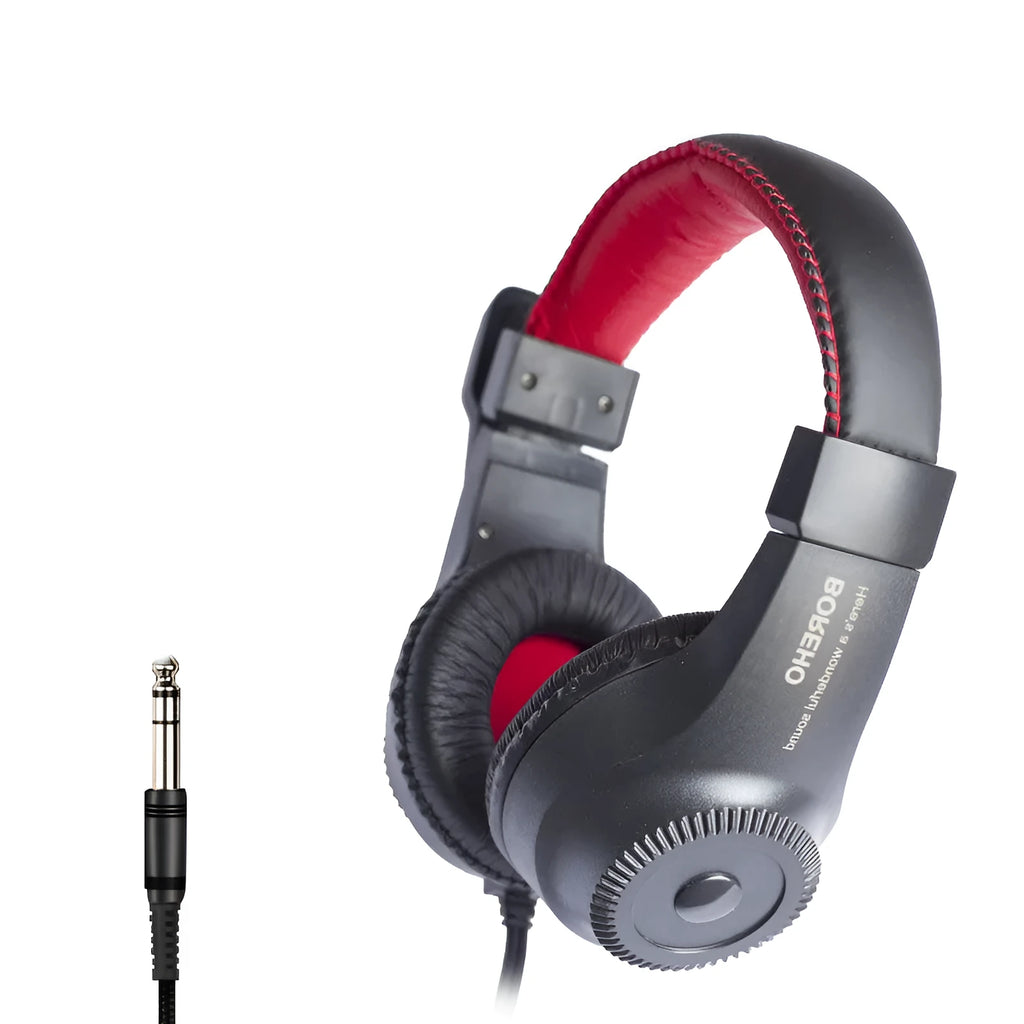 Electric piano headphones with 6.5mm plug, 40mm driver, and 2.1m cable in black colour option