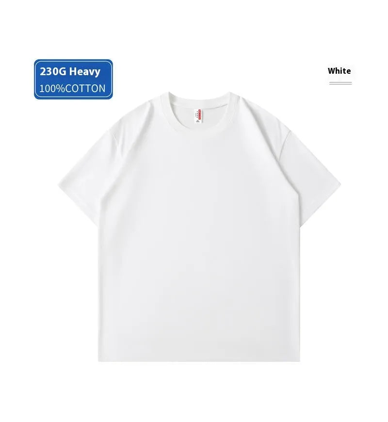 A heavy cotton loose-fit T-shirt for youth in a solid colour, shown in short sleeve pullover style.