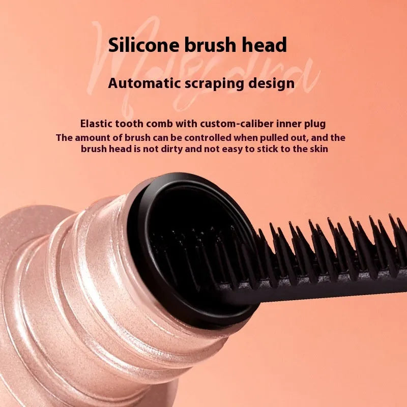 Black women's curly long mascara tube with brush, 14cm height, for lash volumising and definition