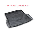 Rubber floor mats with TPE footrest designed for Tesla Model 3, Y, X, and S cars.