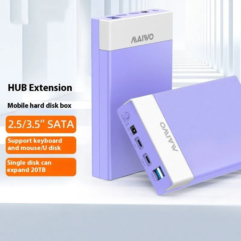 USB 3.0 hard disk enclosure for 3.5-inch SATA drives with sliding cover design