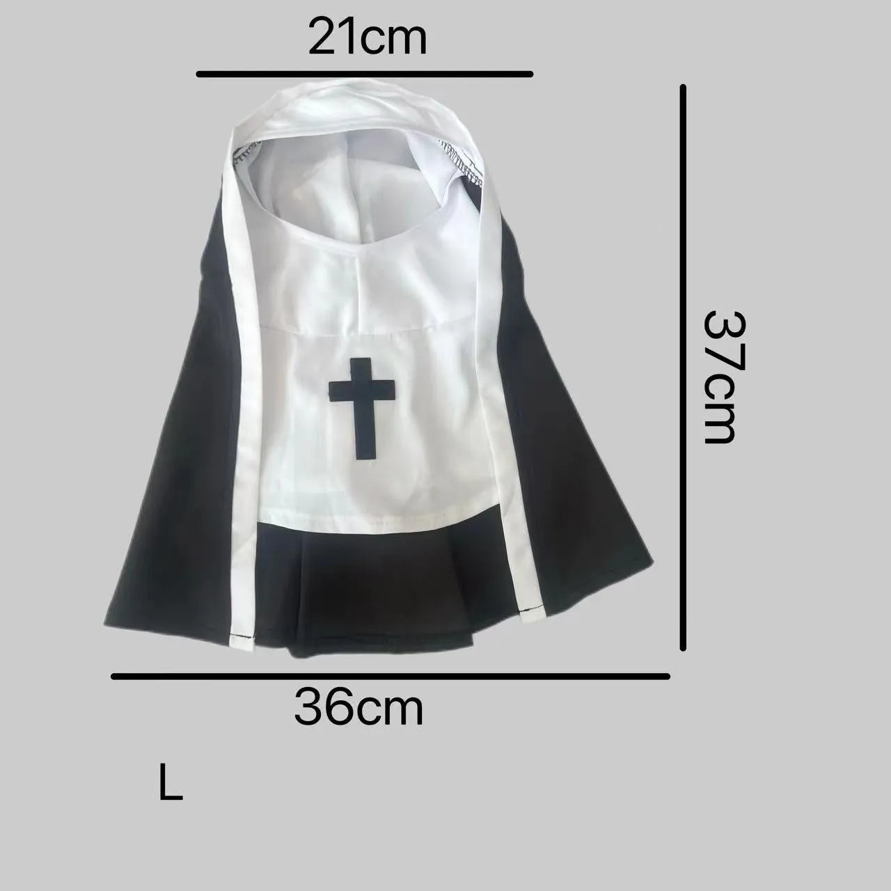Black and white nun dog costume cloak for small medium dogs Halloween cosplay
