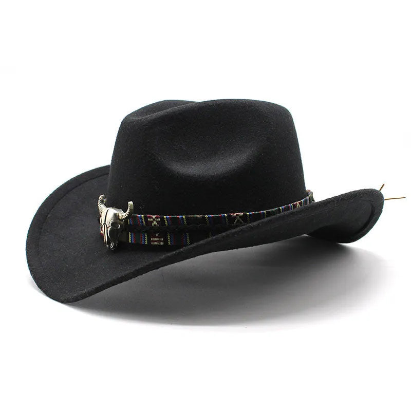 Western cowboy hat with a bell crown in Army Green colour, shown from the side on a wooden background.
