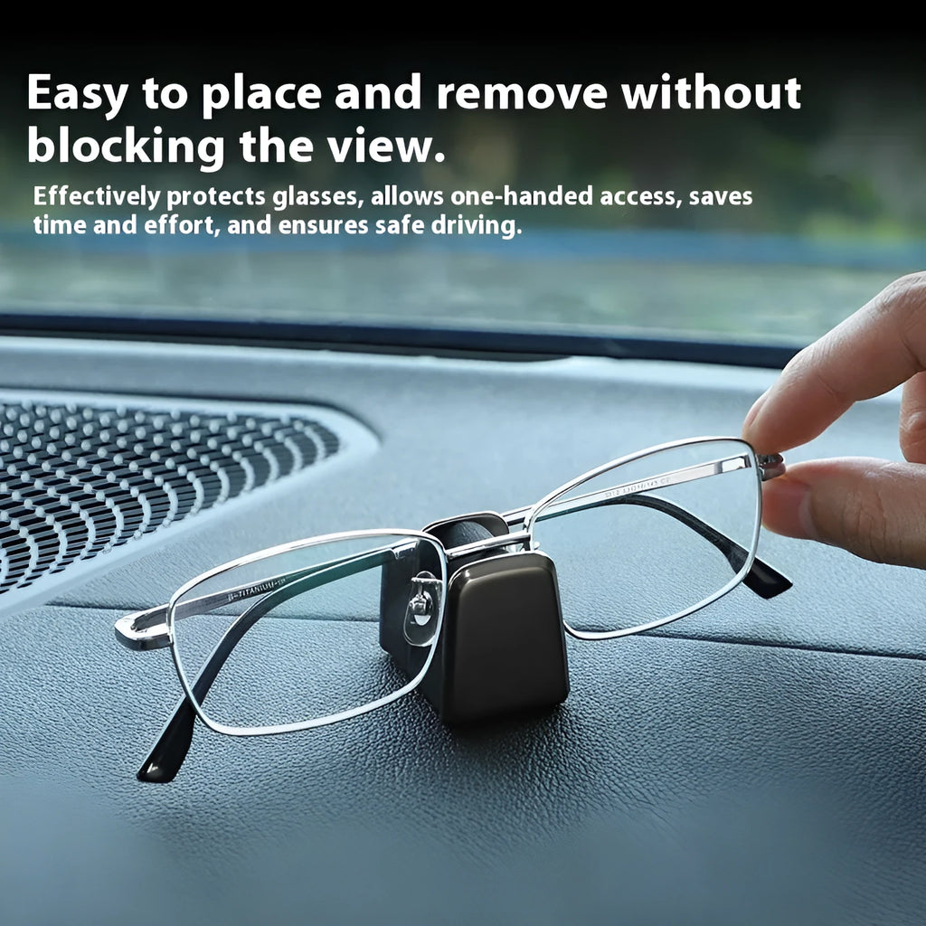 Zinc alloy leather glasses clip for car dashboard in black, grey, green, and red colours