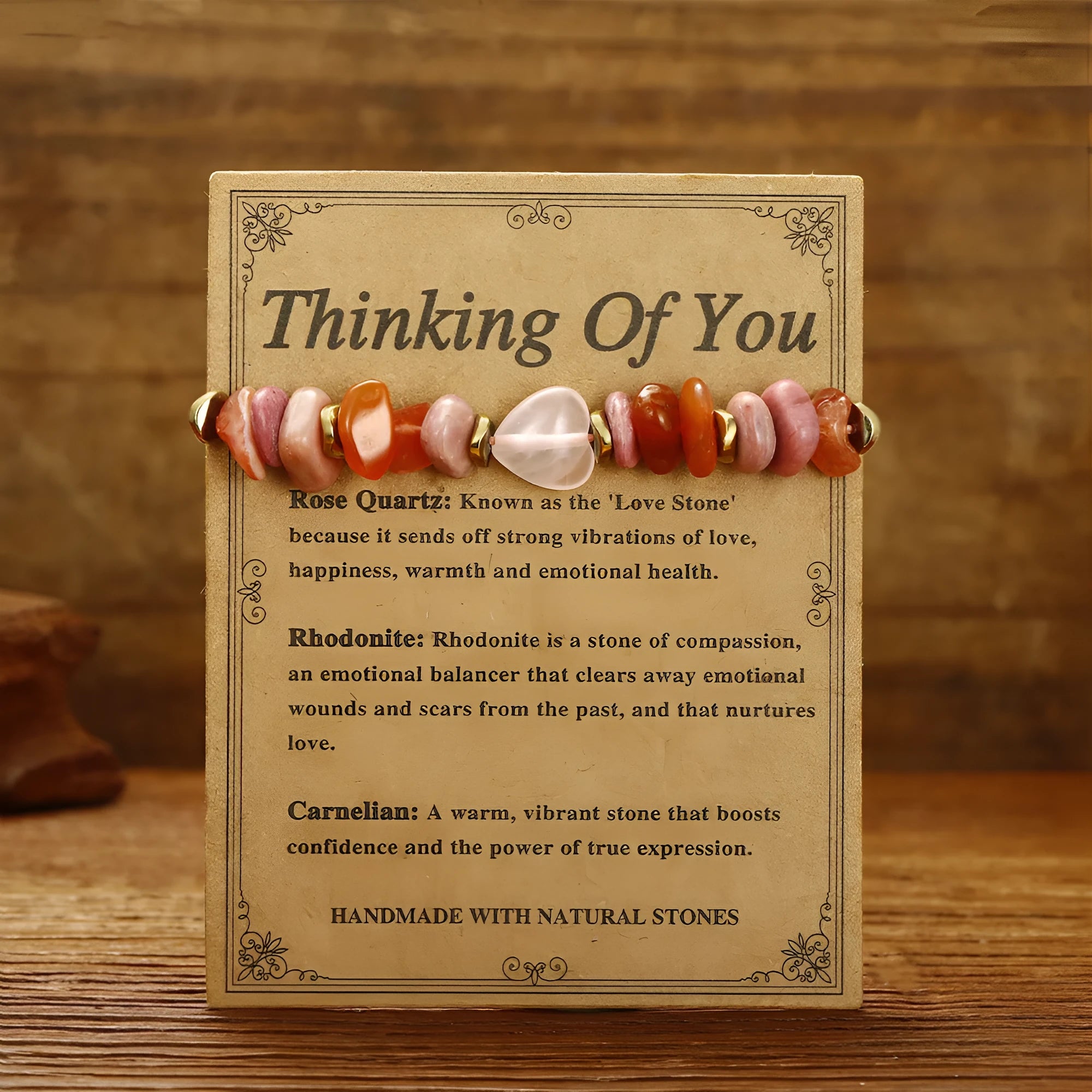 Handmade geometric beaded stone bracelet for women in a fashion OL style on a wrist.