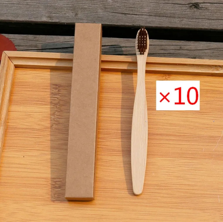 Eco friendly bamboo soft fibre toothbrush with biodegradable handle for adults