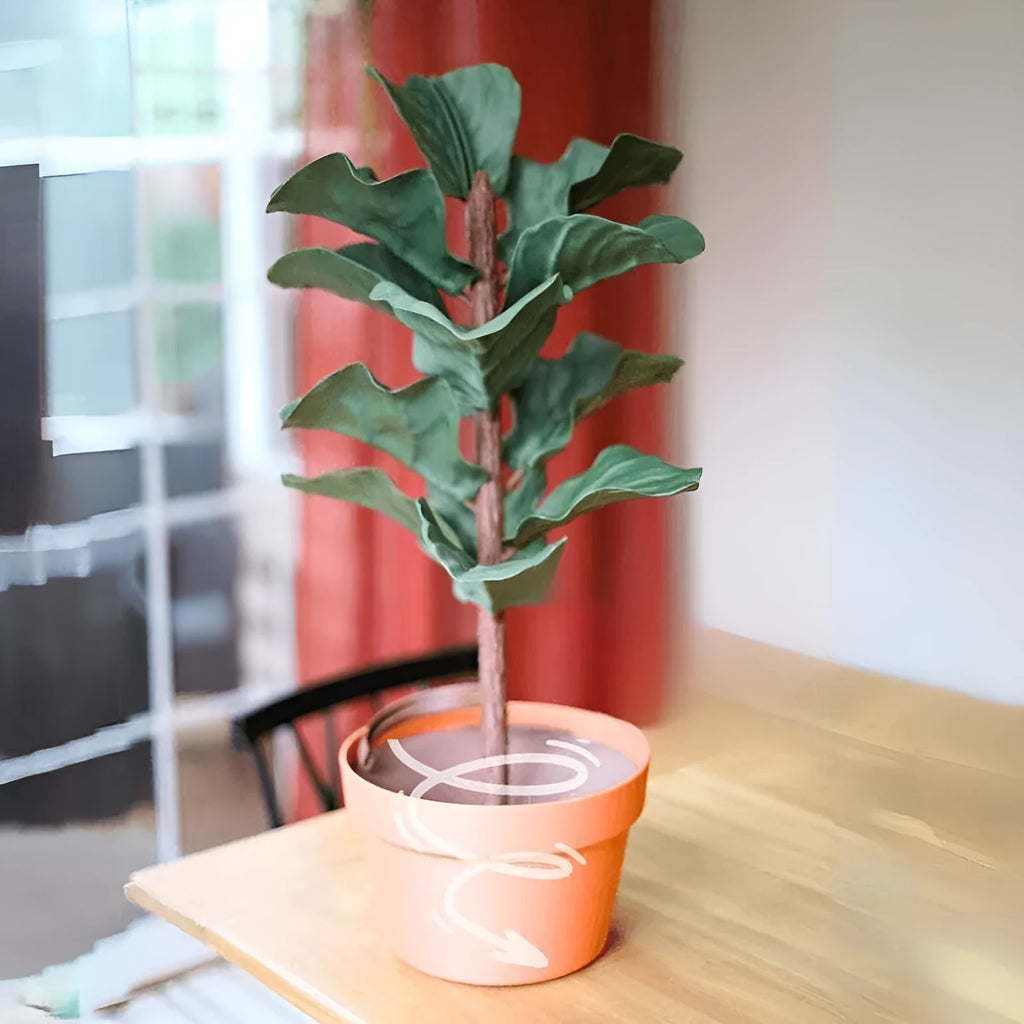 Simulation green plant coin bank money tree 3D printed in PLA, whole tree colour, approximately 15 cm tall