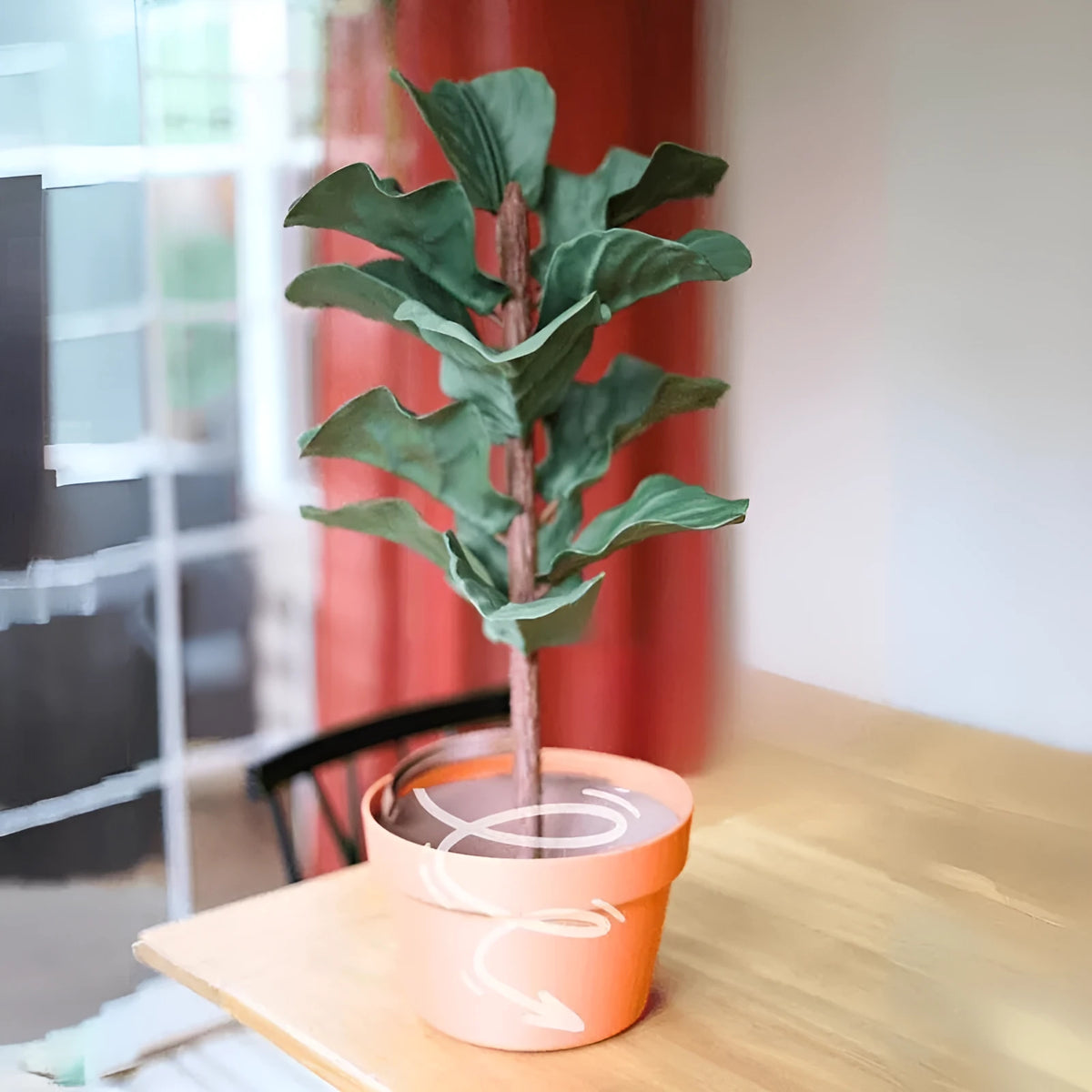 Simulation green plant coin bank money tree 3D printed in PLA, whole tree colour, approximately 15 cm tall