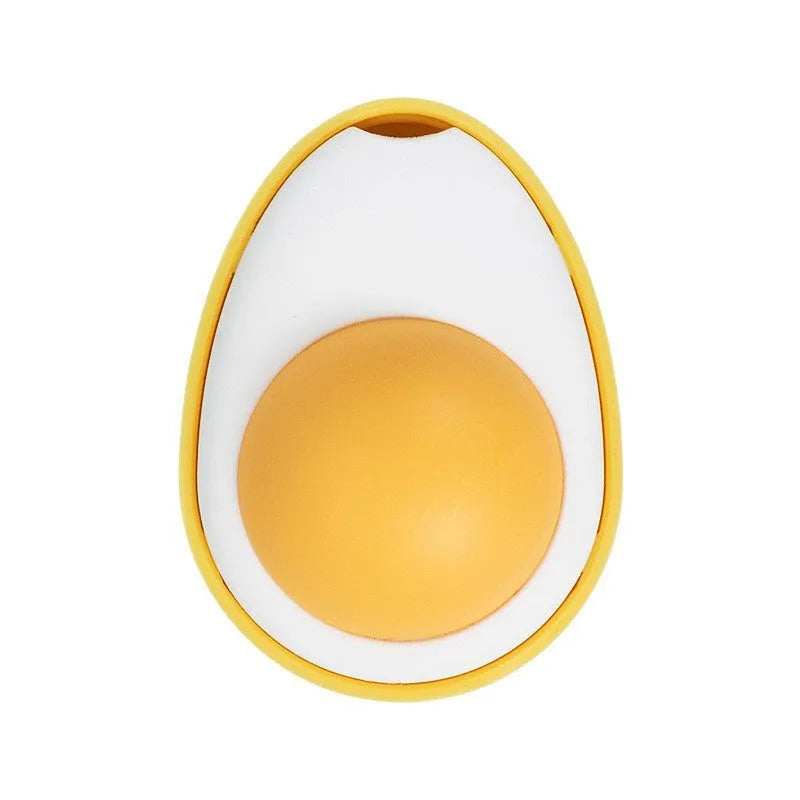 Soft plush egg-shaped cat toy filled with catnip and silvervine for wall and floor play.